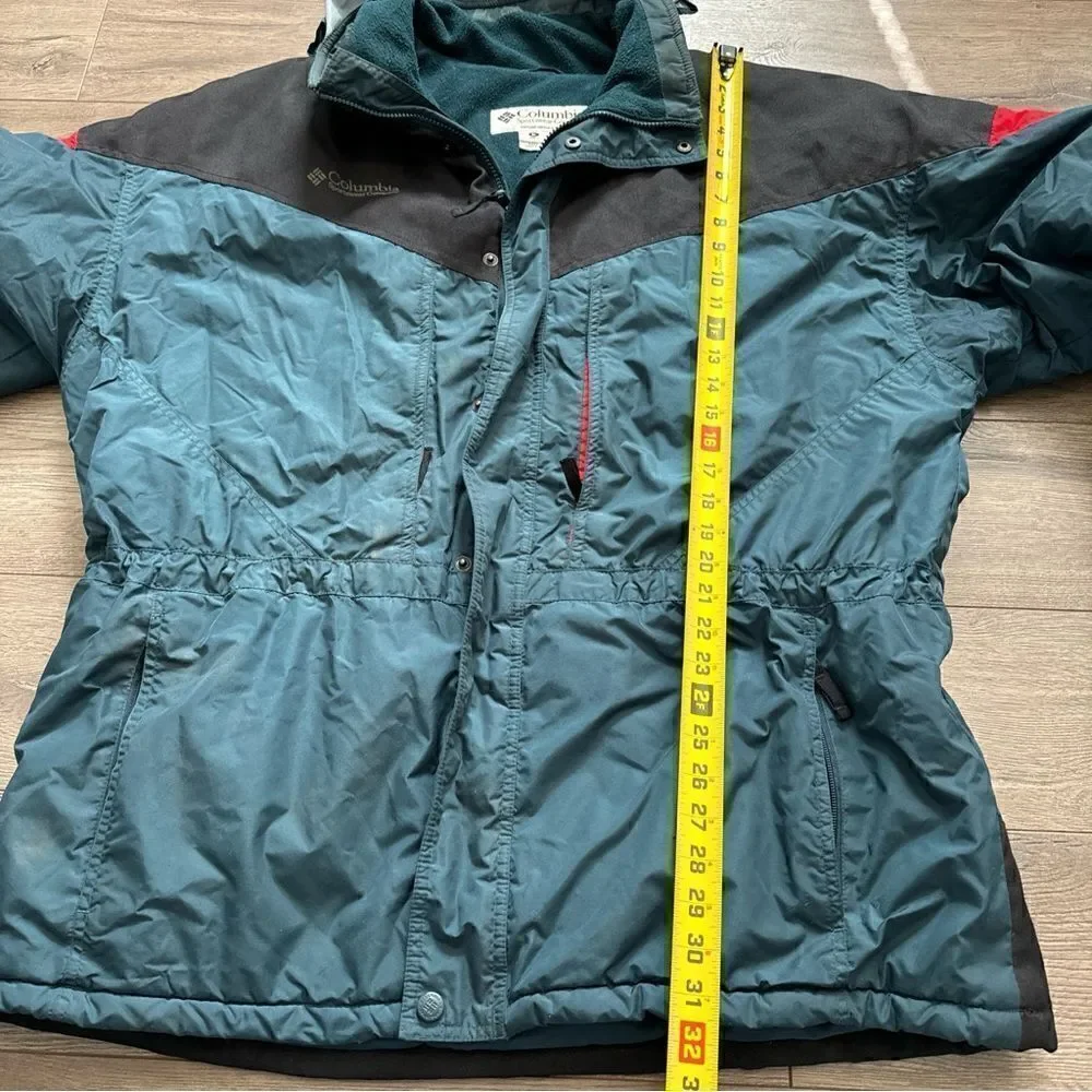 Vintage 70s Columbia Mens Large Puffer Jacket Hiking Coat Green USA Oregon XL